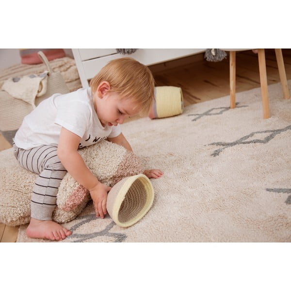 Kék-krémszínű mosható kézi szövésű pamut szőnyeg 120x160 cm Atlas Natural – Lorena Canals-image-4