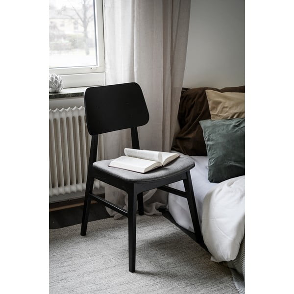 Nagano fekete étkezőszék sötétszürke ülőrésszel - Rowico-image-1