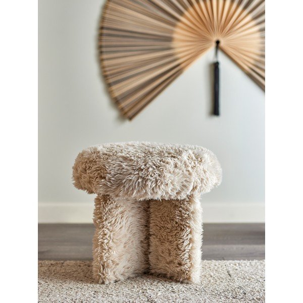 Bézs műszőrme puff Frikka – Bloomingville-image-1