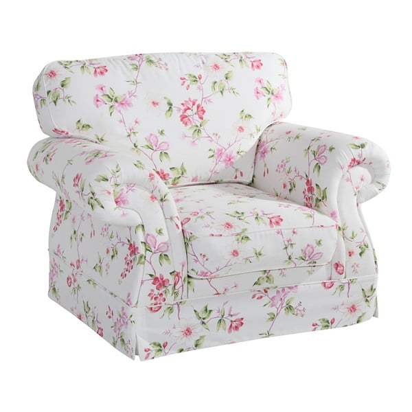 Mina rózsás-fehér virágmintás fotel - Max Winzer