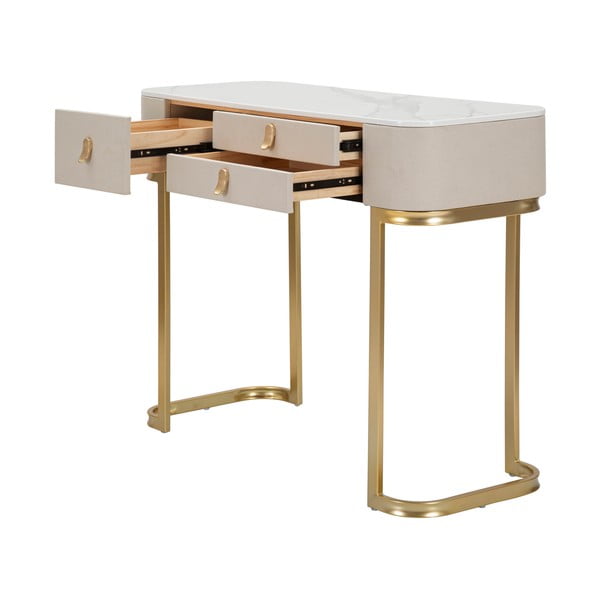 Bézs-aranyszínű konzolasztal 40x100 cm Beauty – Mauro Ferretti-image-4