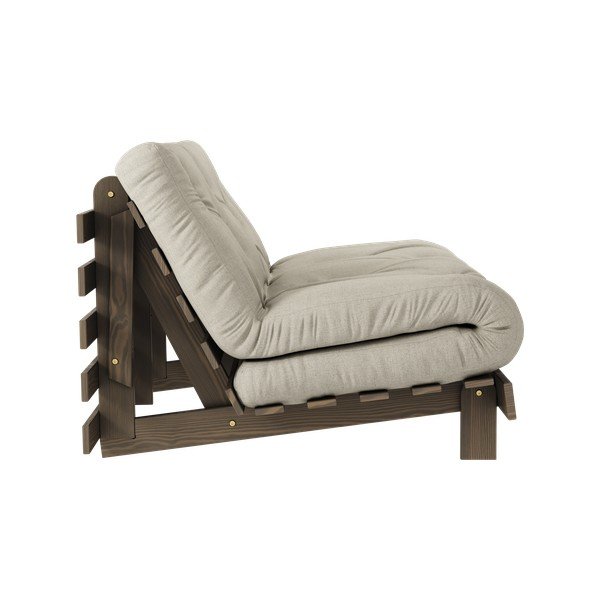 Szürkésbézs len kinyitható kanapé 140 cm Roots Carob – Karup Design-image-4