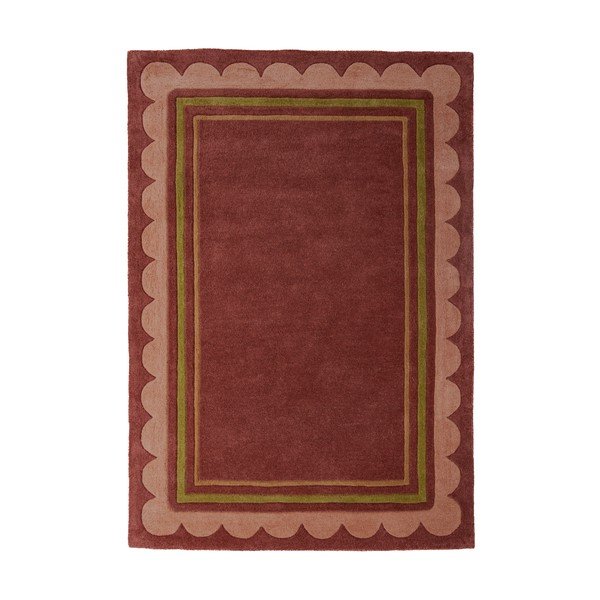 Borvörös kézi szövésű gyapjú szőnyeg 160x230 cm Lois – Flair Rugs