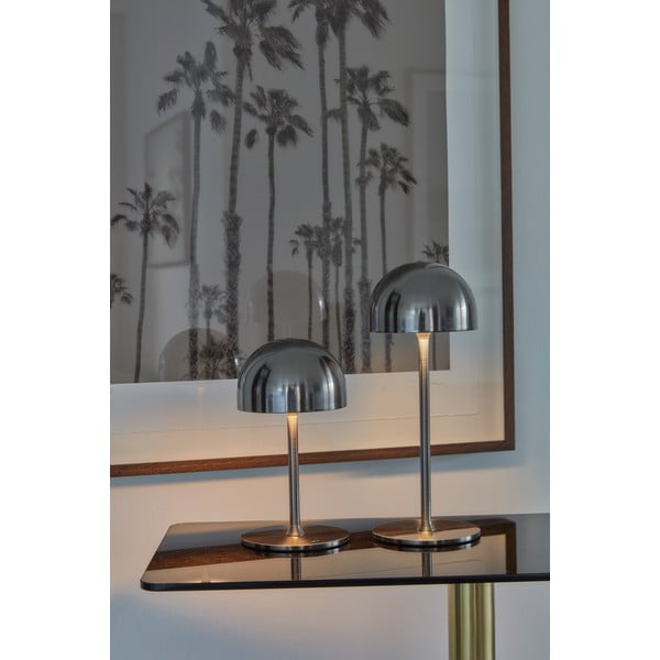 Ezüstszínű LED asztali lámpa távirányítóval, fém búrával (magasság 30 cm) Tim – Sirius-image-4