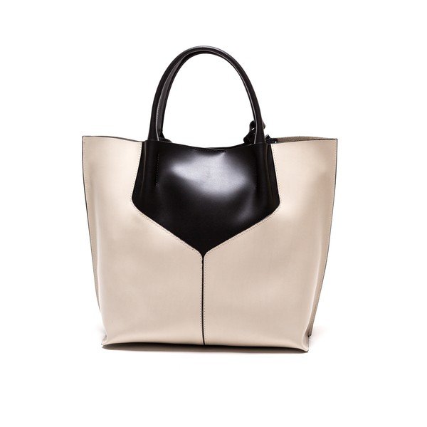 86 Nero Beige bőr kézitáska - Anna Luchini-image-1