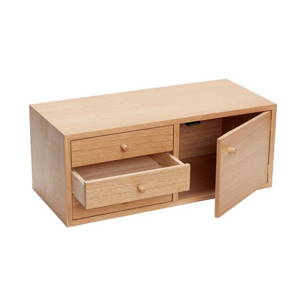 Natúr színű függő szekrény tölgyfa dekorral 50x20 cm Piccolo – Hübsch-image-2