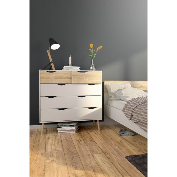 Oslo fehér komód, 99 x 101 cm - Tvilum-image-1