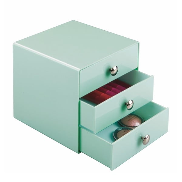 Drawers mentazöld 3 fiókos tárolódoboz, magasság 16,5 cm - iDesign-image-2
