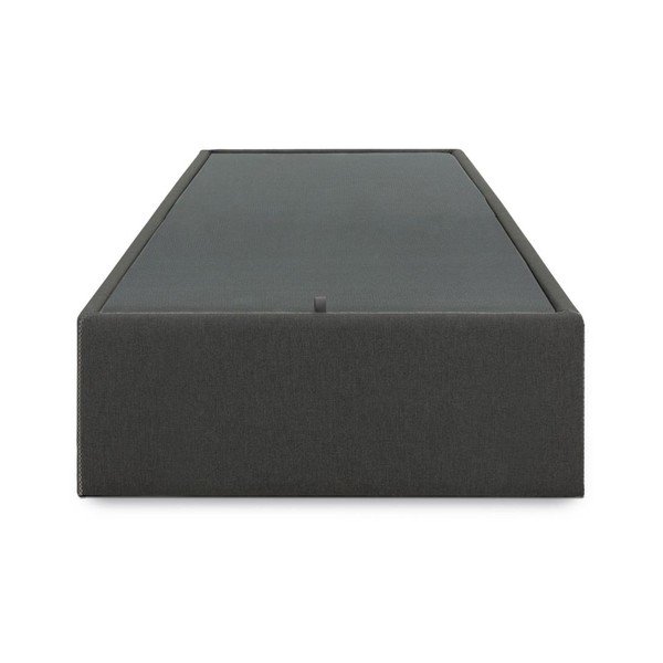 Fekete kárpitozott ágyneműtartós egyszemélyes ágy 90x190 cm Matters – Kave Home