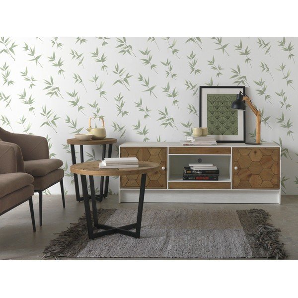 Honeycomb dohányzóasztal fekete vas konstrukcióval, ⌀ 59 cm - Geese-image-1