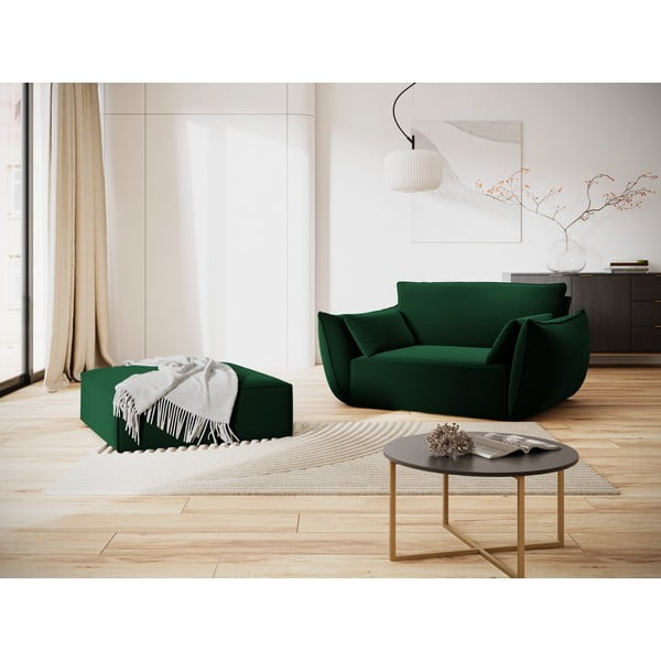 Sötétzöld bársony lábtartó Vanda – Mazzini Sofas-image-1