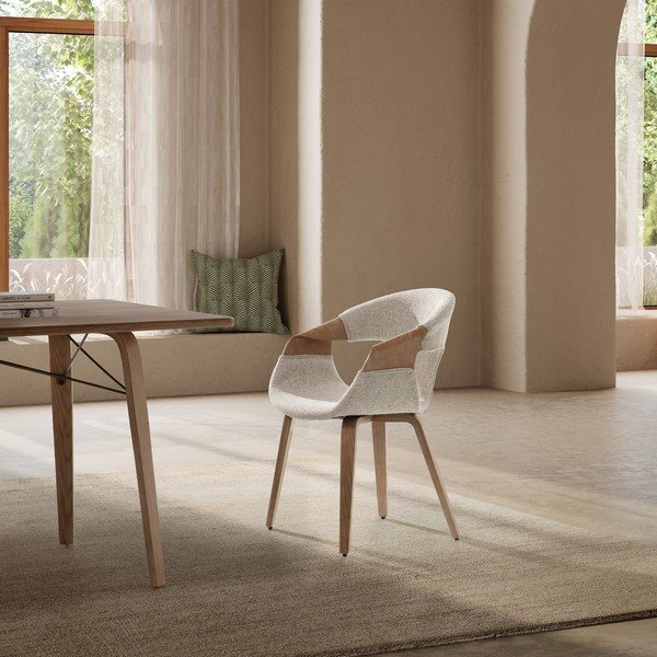 Bézs kárpitozott karfás étkezőfotel szett 2 db-os Elif – MOME-image-1