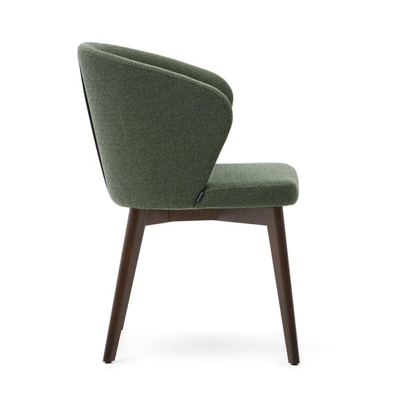 Sötétzöld kárpitozott étkezőfotel Darice – Kave Home-image-2