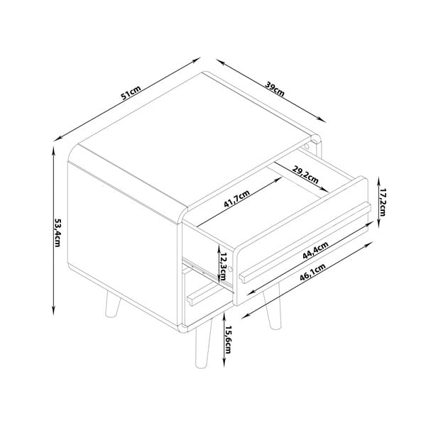 Fekete-natúr színű éjjeliszekrény Chantal – Støraa-image-4