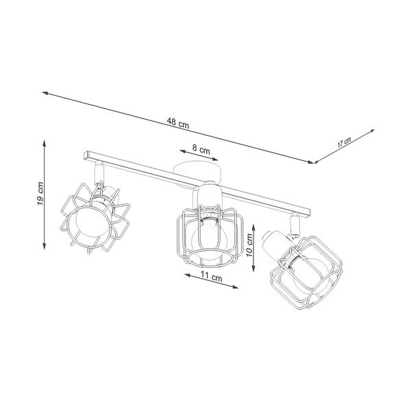 Fekete mennyezeti lámpa ø 10 cm Salom – Sollux-image-4