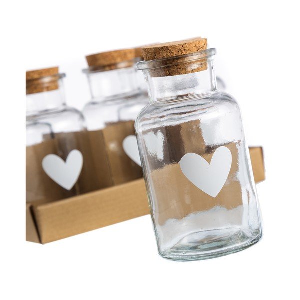 Heart 6 db-os üvegedény szett, 250 ml - Unimasa-image-2