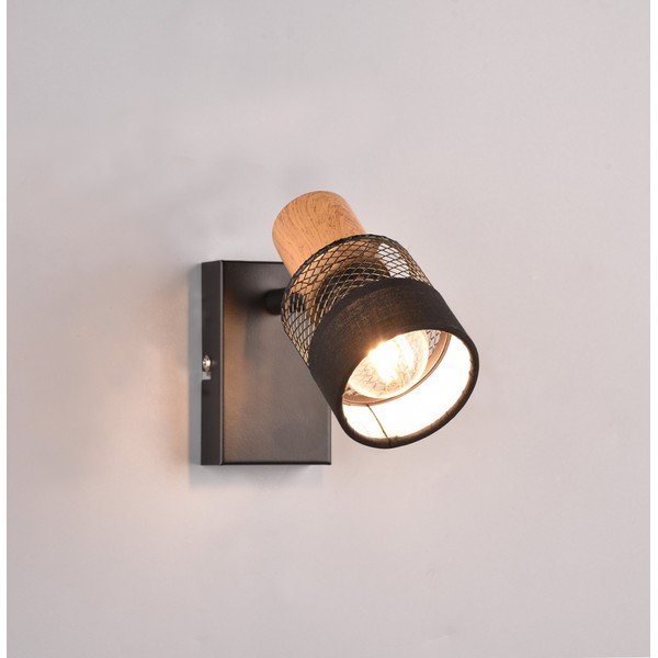 Fekete-natúr színű fali lámpa ø 7 cm Nandini – Trio-image-2