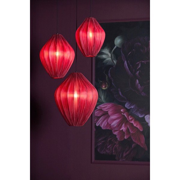 Borvörös függőlámpa textil búrával ø 12 cm Verita – Light & Living-image-1