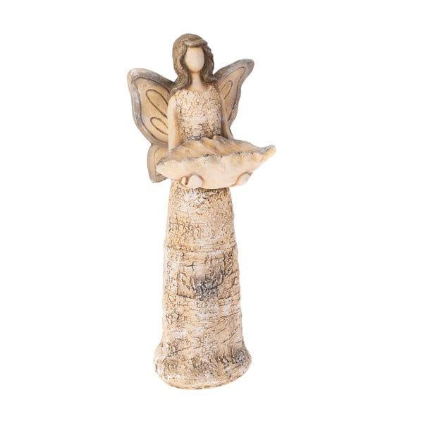 Bézs angyal alakú madáritató, magasság 37 cm - Dakls
