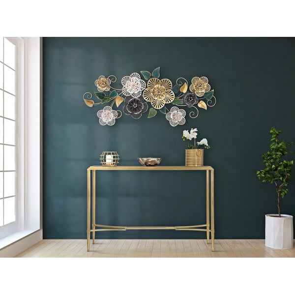 Campur -B- virág motívumos fali fémdekoráció, 118 x 58 cm - Mauro Ferretti-image-1