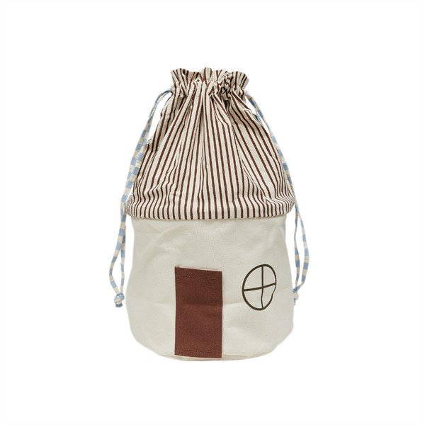 Barna-krémszínű textil játéktároló kosár ø 34x52 cm Koya – OYOY Mini
