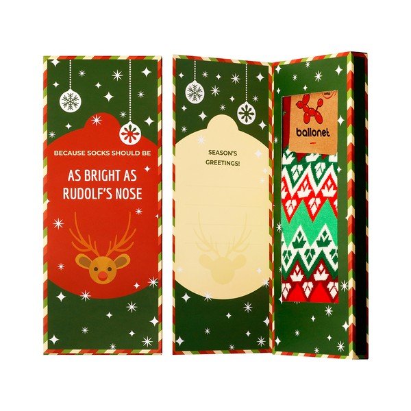 Season's Greetings Socks Card with Flake zokni ajándékcsomagolásban, méret 36 - 40 - Ballonet Socks-image-1