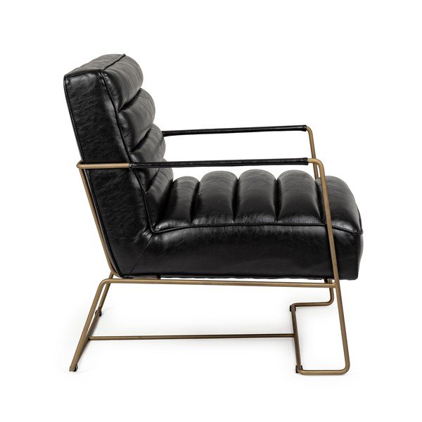 Fekete bőrutánzat fotel Brianna – Bizzotto-image-3