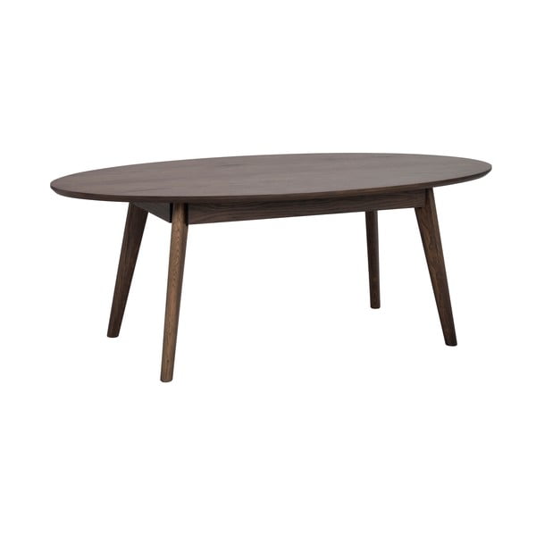 Sötétbarna dohányzóasztal tölgyfa dekorral 65x130 cm Yumi – Rowico-image-2