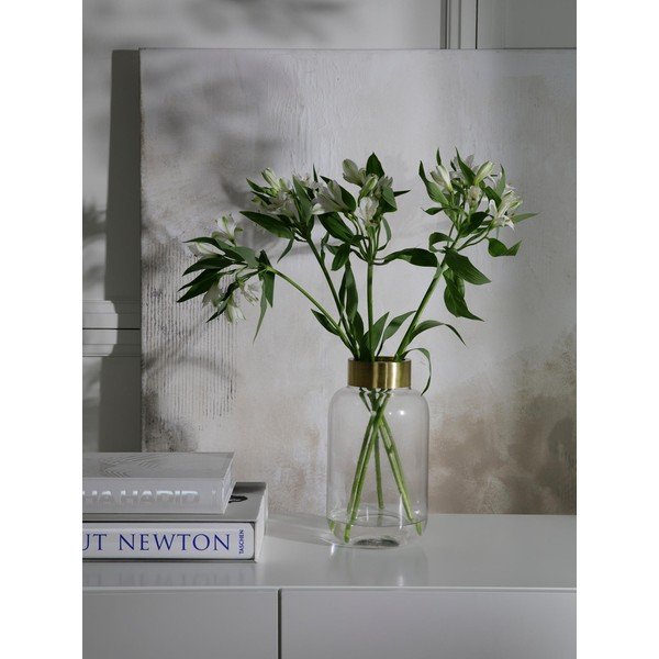 Lori üveg váza aranyszínű fém részlettel, magasság 29 cm - Westwing Collection-image-3