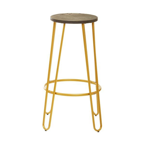 Aranyszínű-natúr színű szilfa bárszék (ülésmagasság 75 cm) District – Premier Housewares-image-2
