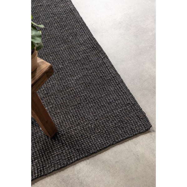 Fekete juta szőnyeg 80x150 cm Bouclé – Hanse Home-image-4