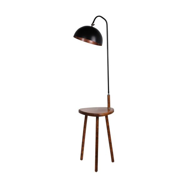Fekete-barna állólámpa polccal fém búrával (magasság 160 cm) Table – Opviq lights