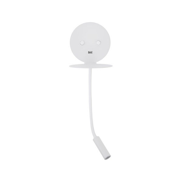 Fehér alumínium LED fali lámpa hajlítható szerkezettel-USB csatlakozóval Eclip – Nova Luce