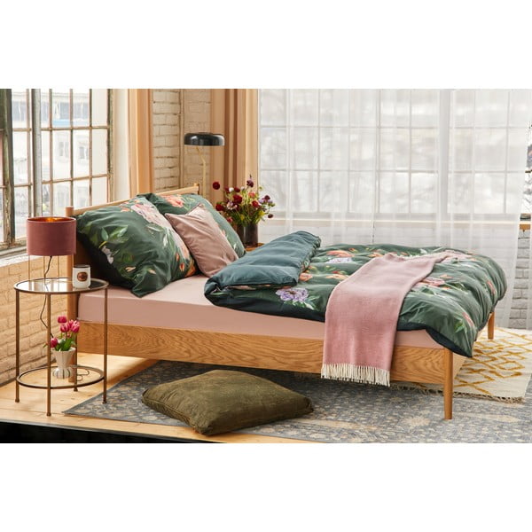 Floret sötétzöld kétszemélyes pamutszatén ágyneműhuzat, 200 x 220 cm - Bonami Selection-image-1