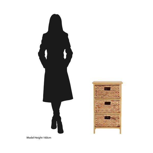 Natúr színű paulownia magas komód 41x70 cm – Premier Housewares-image-3