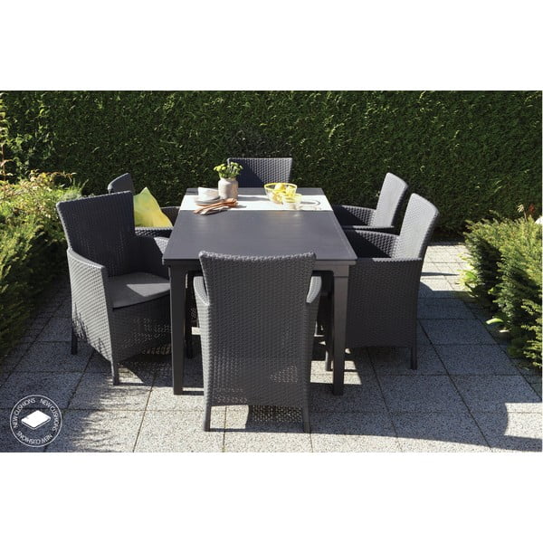 Sötétszürke műanyag kerti fotel Lowa – Keter-image-1