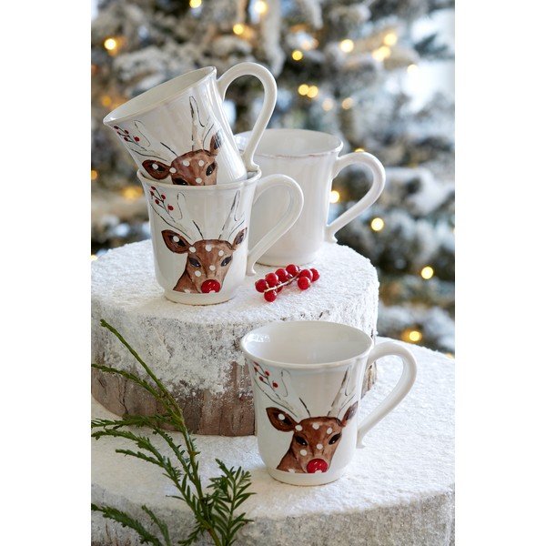 Deer Friends karácsonyi agyagkerámia bögre, 320 ml - Casafina-image-1