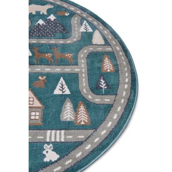 Petróleumkék gyerek szőnyeg ø 140 cm Streets – Hanse Home-image-1