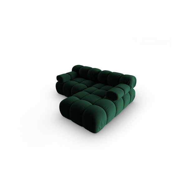 Zöld bársony sarokkanapé (jobb oldali) Bellis – Micadoni Home-image-4