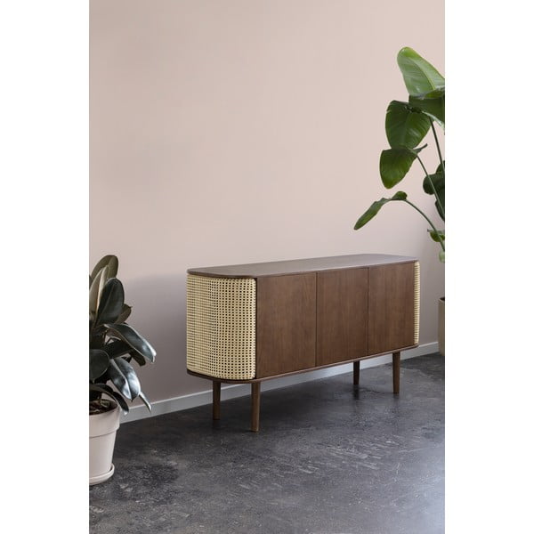 Barna-natúr színű alacsony komód tölgyfa dekorral 150x75 cm Treasures – UMAGE-image-1