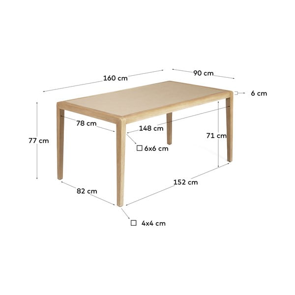 Étkezőasztal 90x160 cm Better – Kave Home-image-3