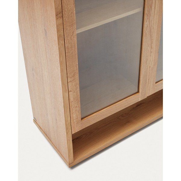 Natúr színű tálalószekrény tölgyfa dekorral 100x185 cm Alguema – Kave Home-image-4