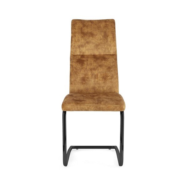 Mustársárga kárpitozott étkezőszék Thelma – Bizzotto-image-2