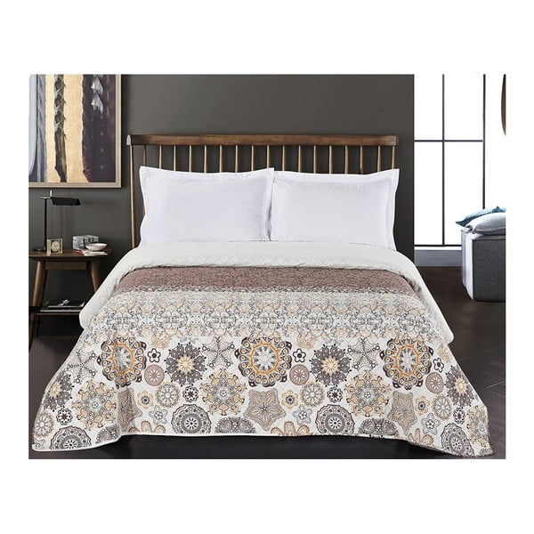 Alhambra barna-fehér kétoldalas mikroszálas ágytakaró, 220 x 240 cm - DecoKing-image-2
