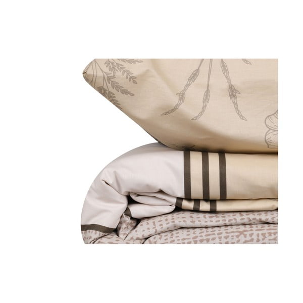 Bézs egyszemélyes pamut ágyneműhuzat 140x200 cm Pine – Mijolnir-image-4