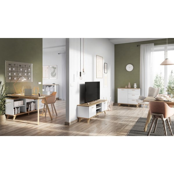 Oslo íróasztal fehér oldalsóasztallal - Germania-image-3