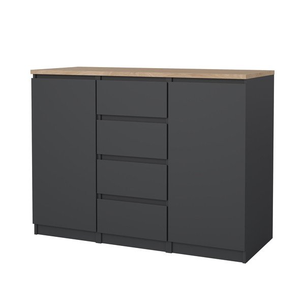 Sötétszürke komód 121x91x50 cm Naia – Tvilum-image-3