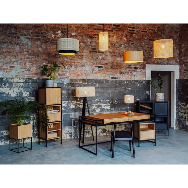 Fekete könyvespolc tölgyfa dekorral 88x60 cm Skap - CustomForm-image-1