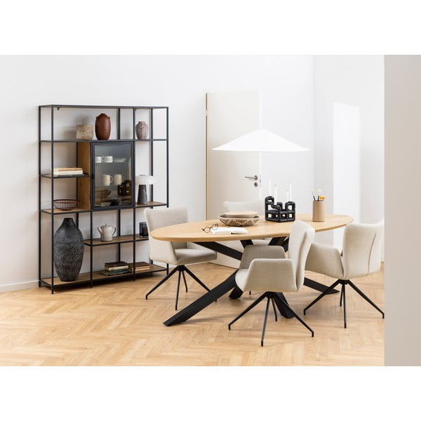 Étkezőasztal tölgyfa dekoros asztallappal 100x220 cm Heaven – Actona-image-1