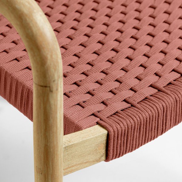 Sheryl eukaliptuszfa kerti szék terrakotta színű húrozással - Kave Home-image-1